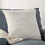 Life Styles White Woven Ribbon Loops 20" Square Throw Pillow