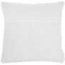 Life Styles White Woven Ribbon Loops 20" Square Throw Pillow