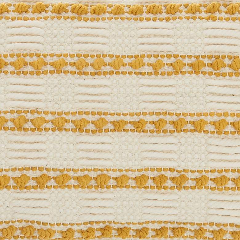 Image 3 Life Styles Yellow Lines and Dots 18" Square Throw Pillow more views
