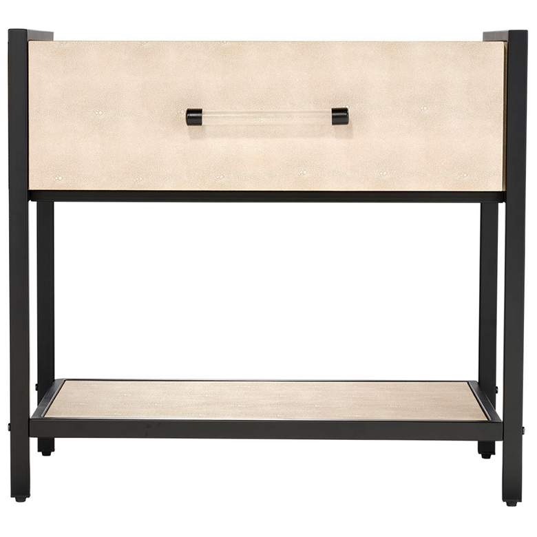 Image 1 Lifestyle by Jamie Young Cassius Faux Shagreen 1-Drawer Side Table, Taupe