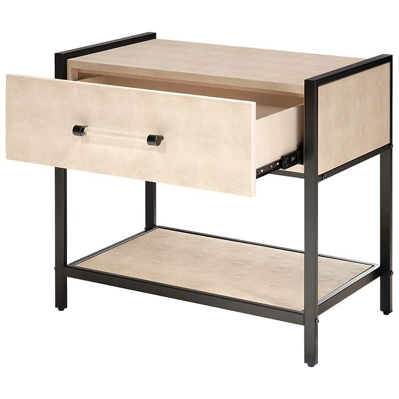 Image 6 Lifestyle by Jamie Young Cassius Faux Shagreen 1-Drawer Side Table, Taupe more views