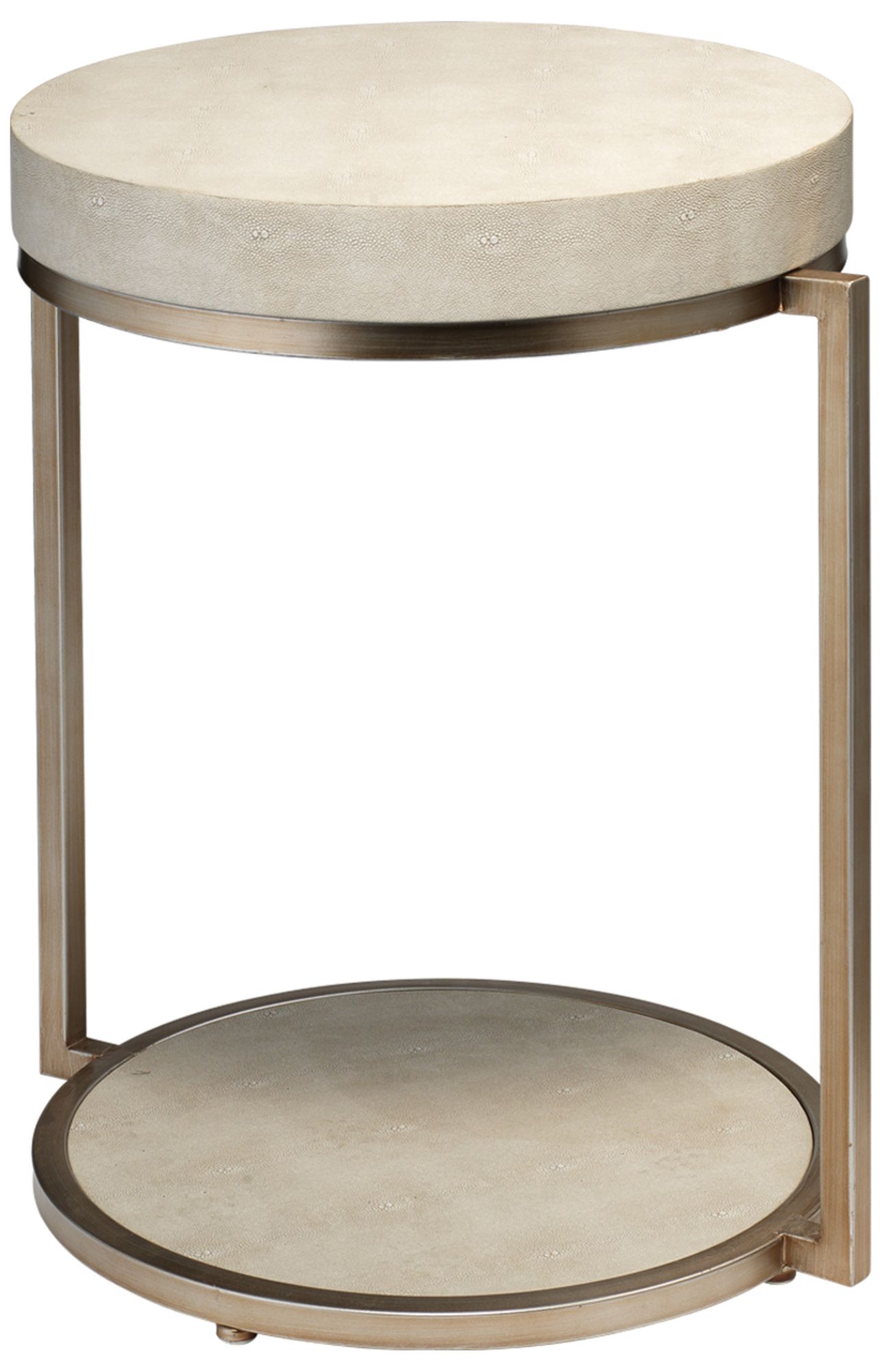 Image 2 Lifestyle by Jamie Young Chester Ivory Faux Shagreen Round Side Table
