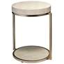 2_Lifestyle by Jamie Young Chester Ivory Faux Shagreen Round Side Table