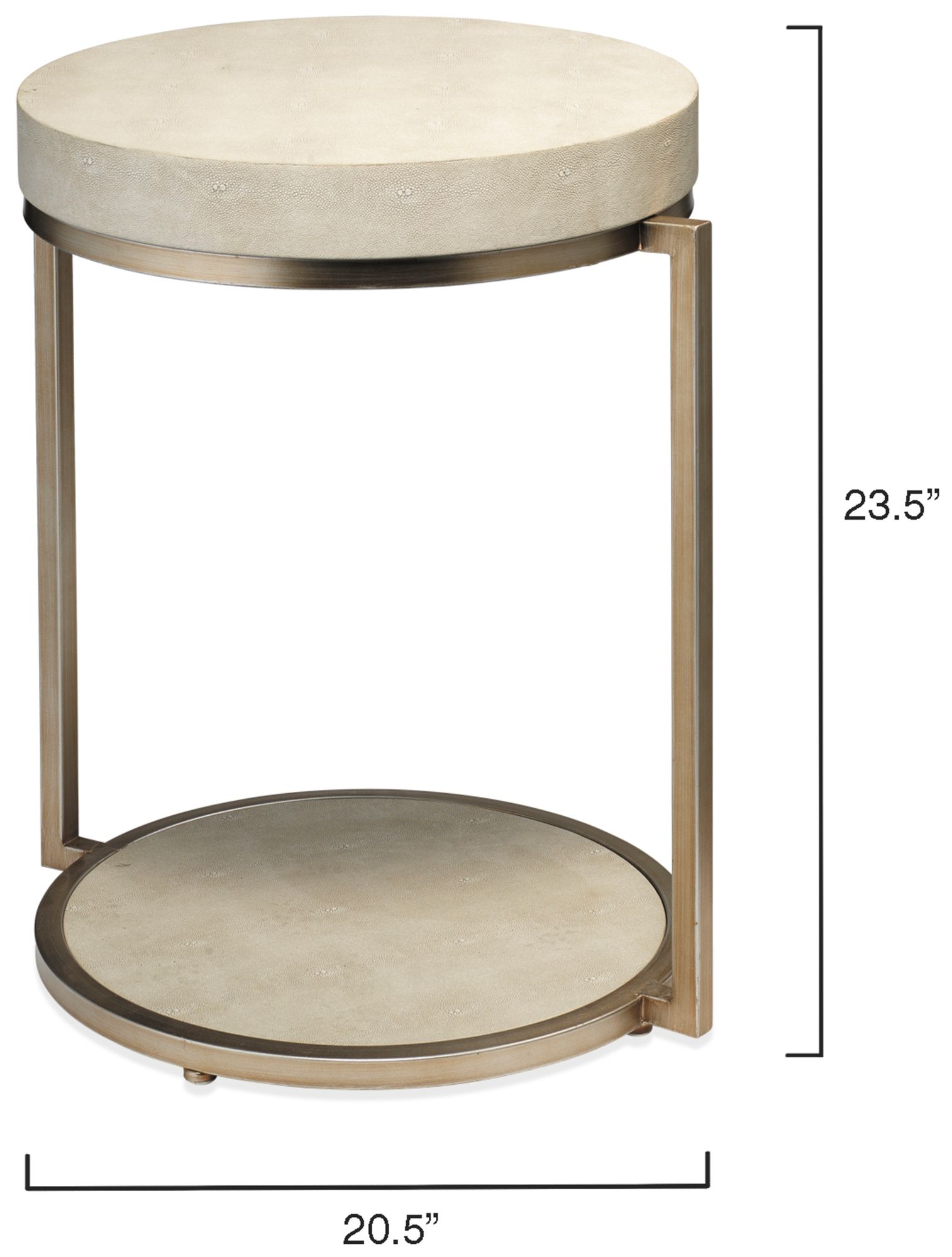Image 3 Lifestyle by Jamie Young Chester Ivory Faux Shagreen Round Side Table more views