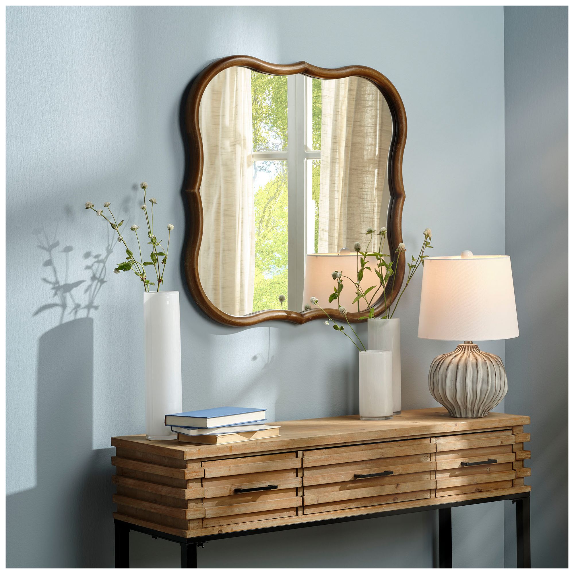 Image 2 Lifestyle by Jamie Young Daisy Wood Wall Mirror more views