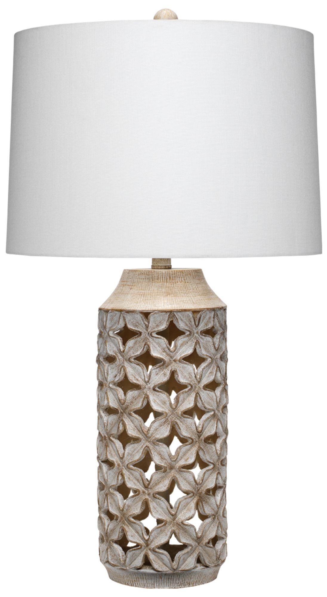 Image 2 Lifestyle by Jamie Young Flora Resin White Wash Table Lamp with Linen Shade
