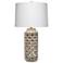 Lifestyle by Jamie Young Flora Resin White Wash Table Lamp with Linen Shade