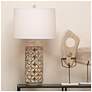 1_Lifestyle by Jamie Young Flora Resin White Wash Table Lamp with Linen Shade