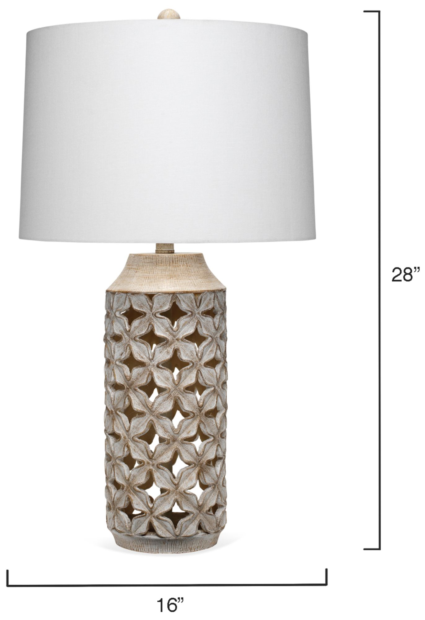 Image 3 Lifestyle by Jamie Young Flora Resin White Wash Table Lamp with Linen Shade more views
