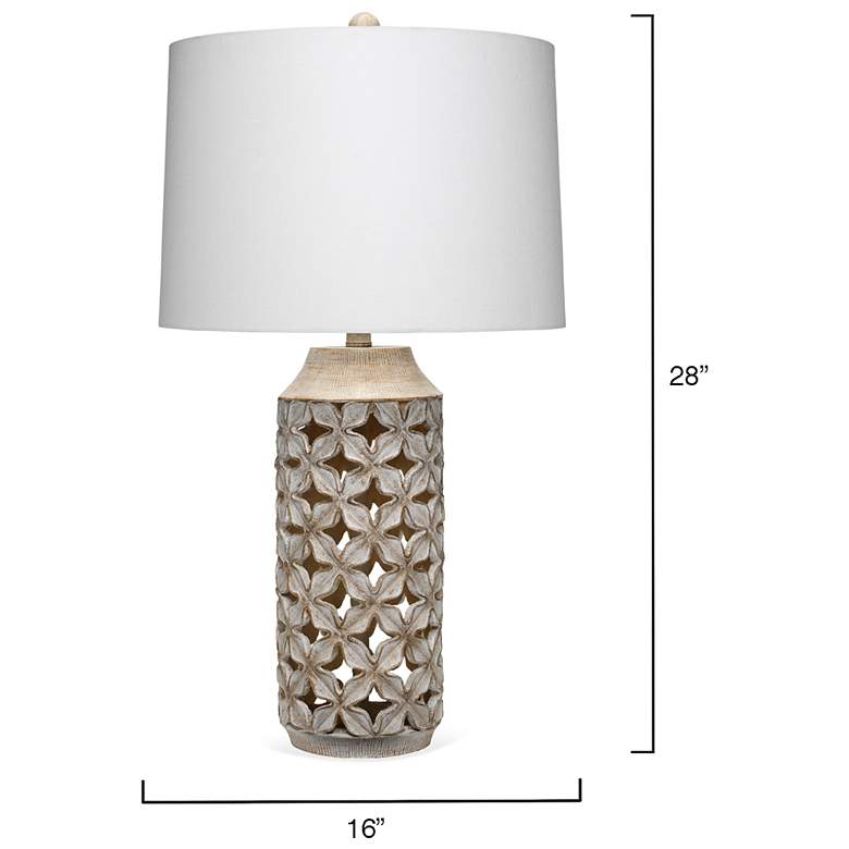 Image 3 Lifestyle by Jamie Young Flora Resin White Wash Table Lamp with Linen Shade more views