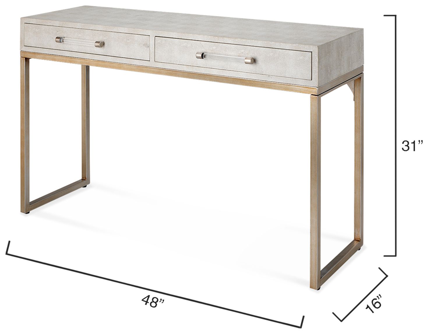Lifestyle by Jamie Young Kain Faux Shagreen Console in Cream