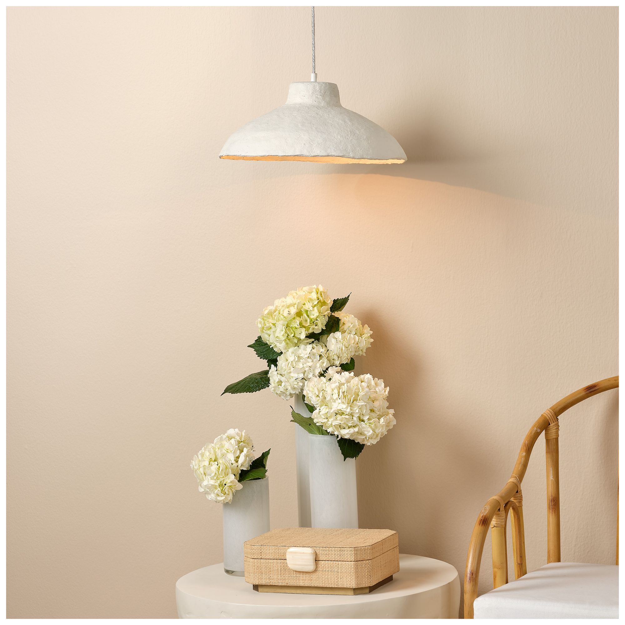 Image 7 Lifestyle by Jamie Young Parchment 1-Light Paper Mache Pendant more views