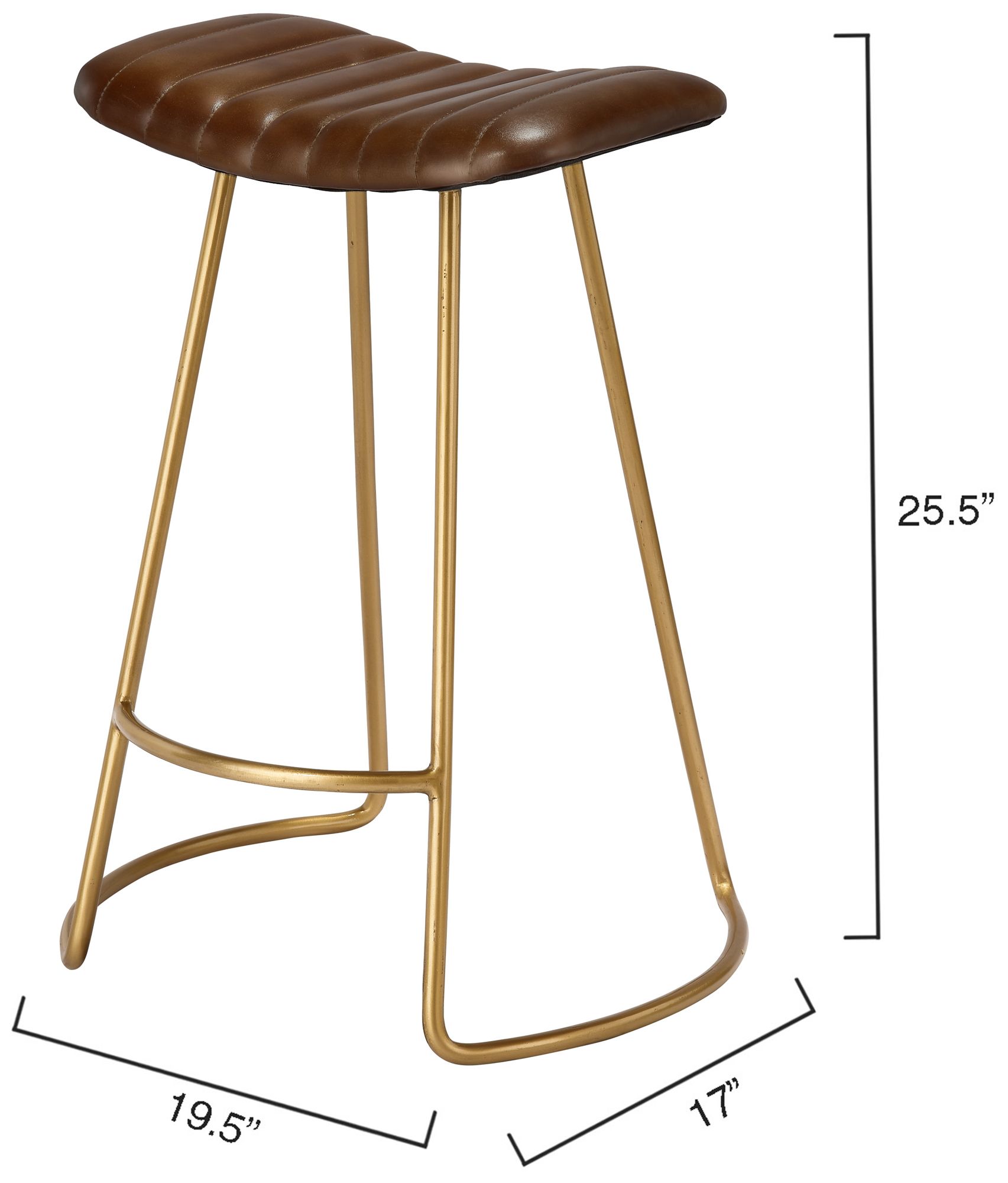 Image 3 Lifestyle by Jamie Young Theo Leather Counter Stool in Brown more views