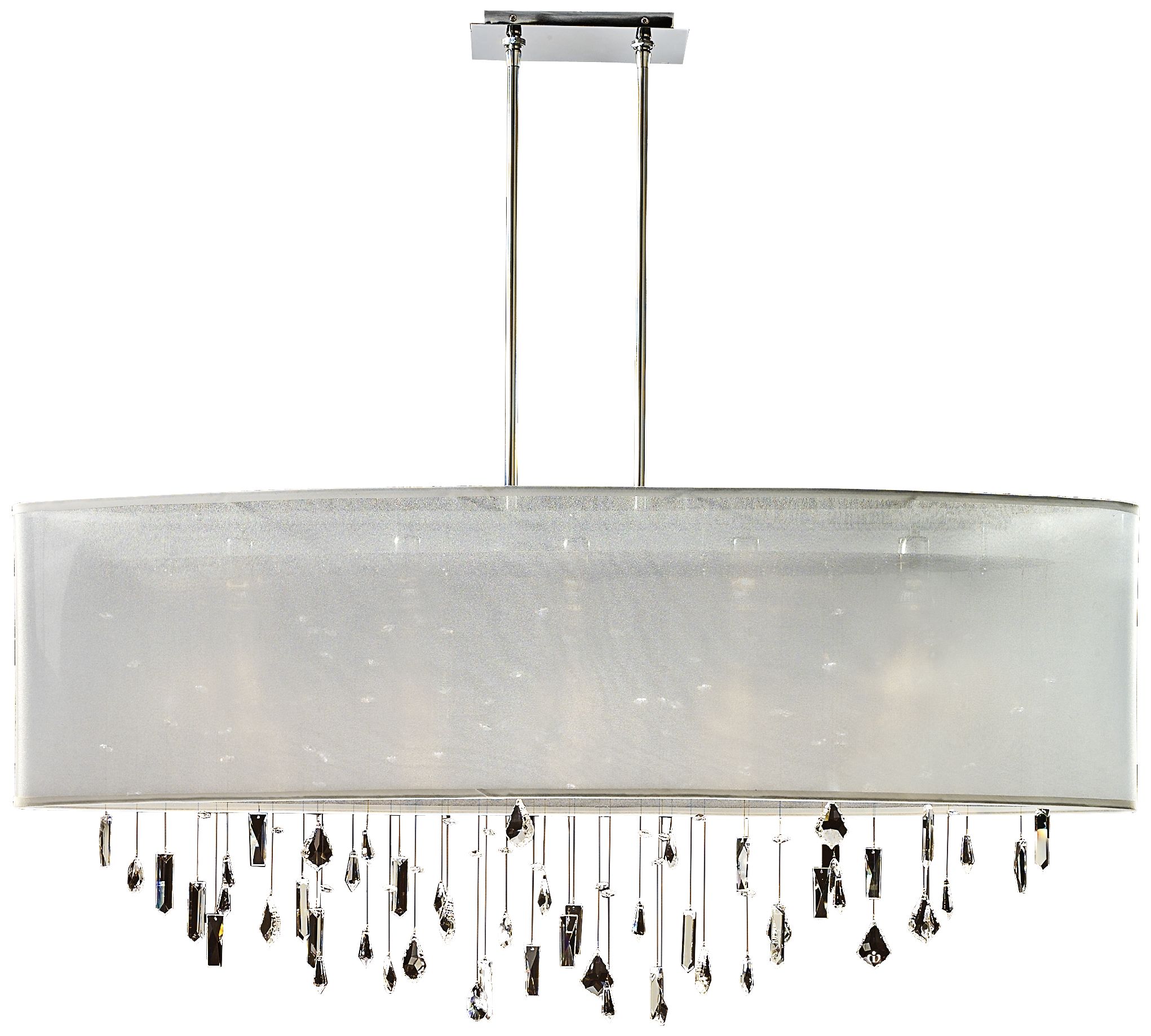 Lifestyles Crystal and White 45" Wide Pendant Chandelier