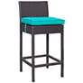 Lift 27 1/2" Turquoise and Espresso Outdoor Patio Barstool