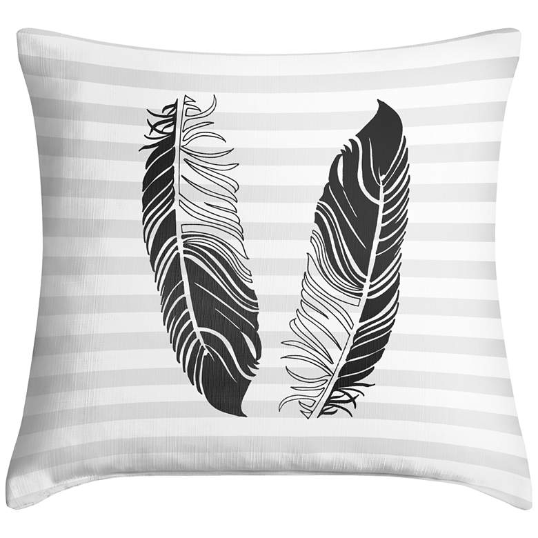 Image 1 Light as a Feather Black 18" Square Throw Pillow