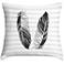 Light as a Feather Black 18" Square Throw Pillow