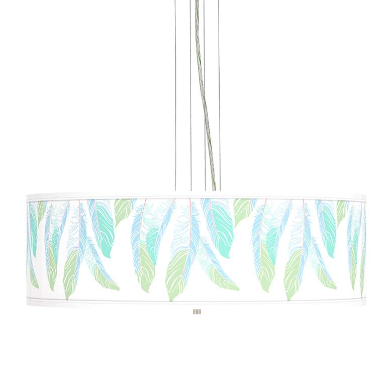 Image 1 Light as a Feather Giclee 24 inchW 4-Light Pendant Chandelier