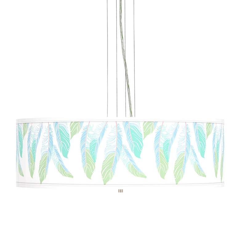 Image 1 Light as a Feather Giclee 24"W 4-Light Pendant Chandelier