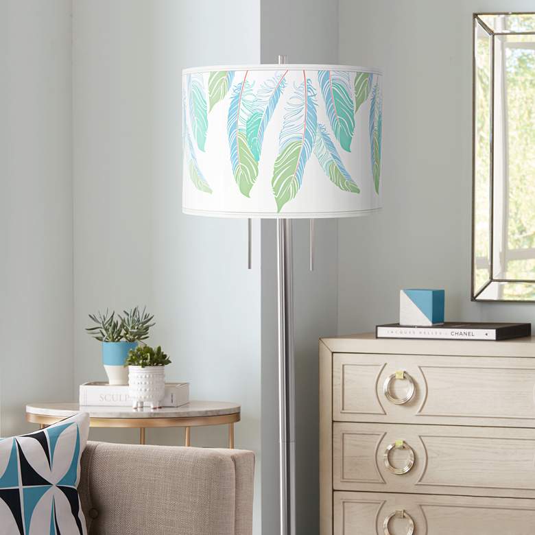 Image 1 Light as a Feather Giclee Brushed Nickel Garth Floor Lamp