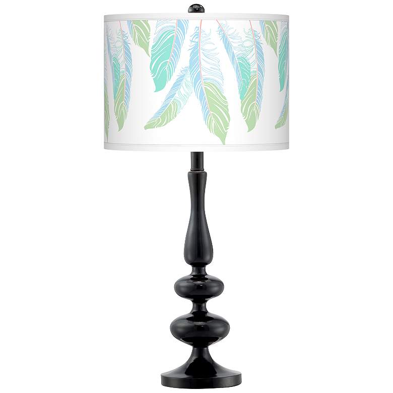 Image 1 Light as a Feather Giclee Paley Black Table Lamp