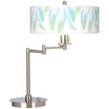 Light as a Feather Giclee Shade LED Swing Arm Desk Lamp