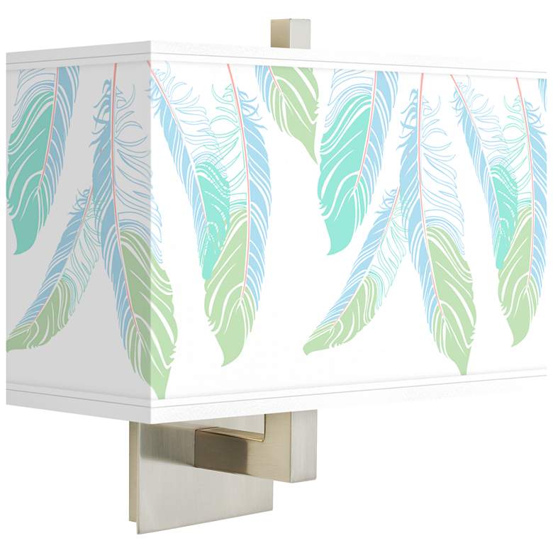 Image 1 Light as a Feather Rectangular Giclee Shade Wall Sconce