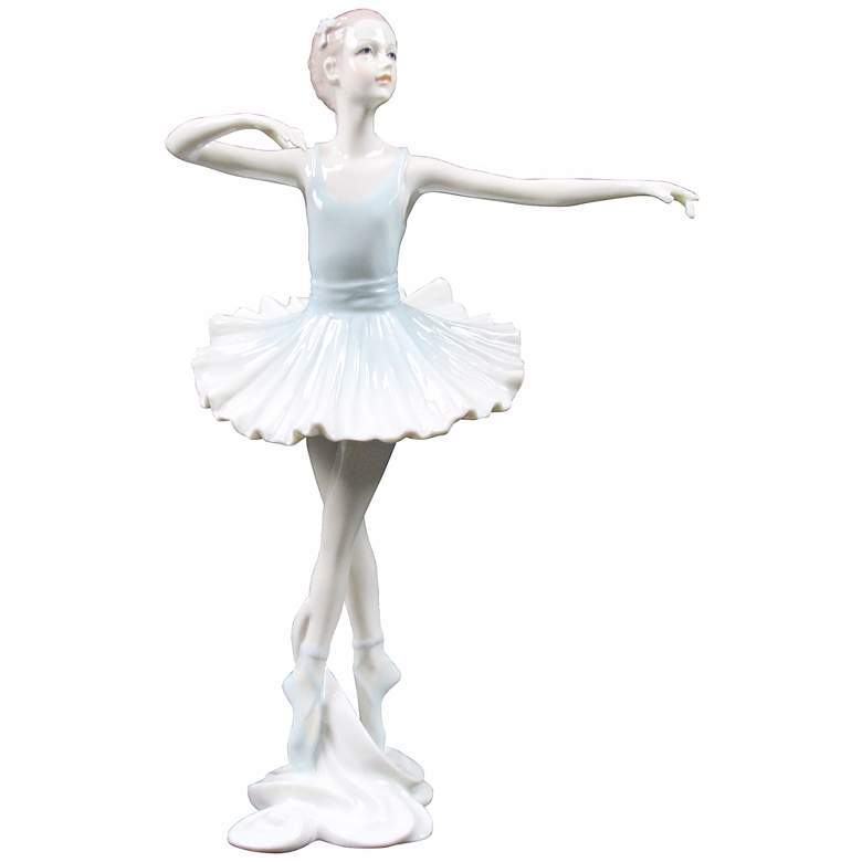 Image 1 Light As Sparrow Blue Porcelain 9 inch High Ballerina Figurine