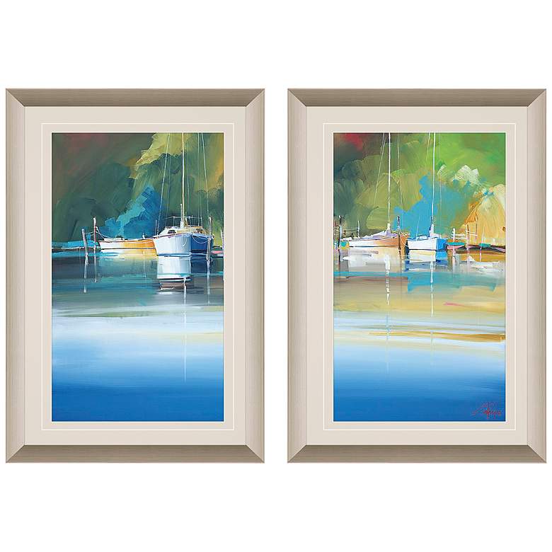 Image 2 Light at Metung 39 inch High 2-Piece Framed Giclee Wall Art Set