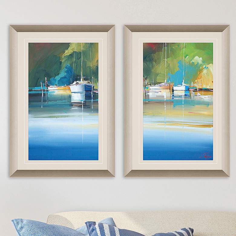 Image 1 Light at Metung 39 inch High 2-Piece Framed Giclee Wall Art Set