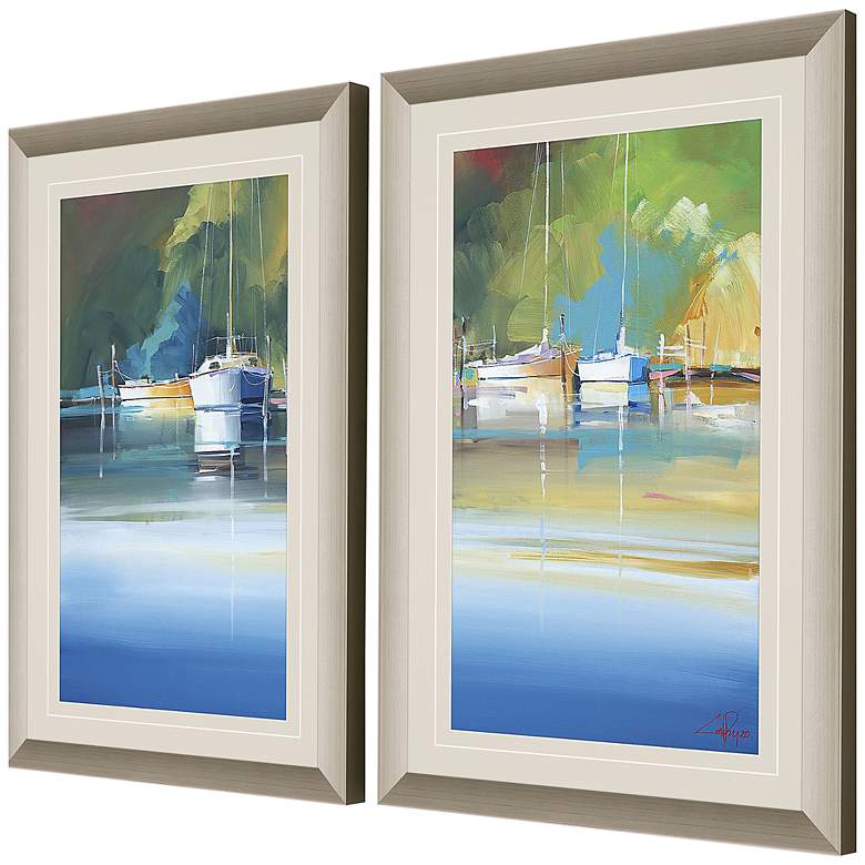 Image 4 Light at Metung 39 inch High 2-Piece Framed Giclee Wall Art Set more views