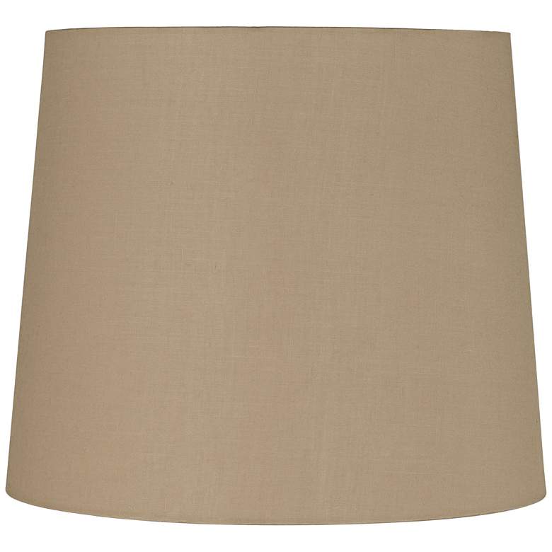 Image 1 Light Beige Linen Tall Hardback Drum Shade 12x14x12 (Spider)