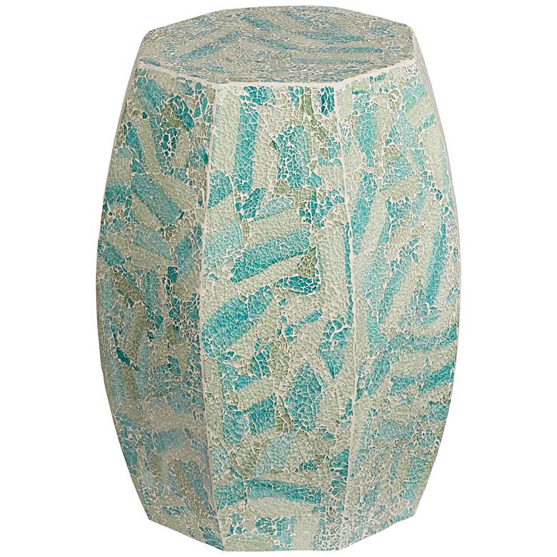 Image 1 Light Blue and Ivory Mosaic Ceramic Accent