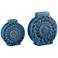 Light Blue Circle Ceramic Vases Set of 2