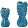 Light Blue Leaf Ceramic Jars Set of 2