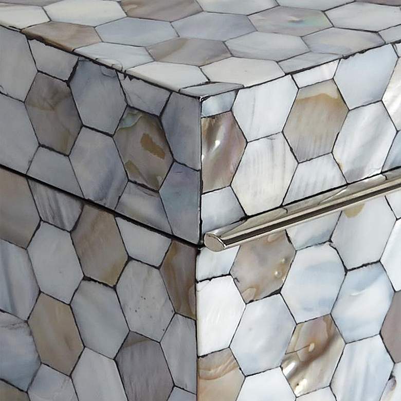 Image 2 Light Blue Mother of Pearl Decorative Box more views