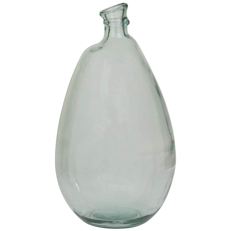 Image 1 Light Blue Recycled Glass Modern Vase, 10" x 10" x 18"
