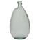 Light Blue Recycled Glass Modern Vase, 10" x 10" x 18"