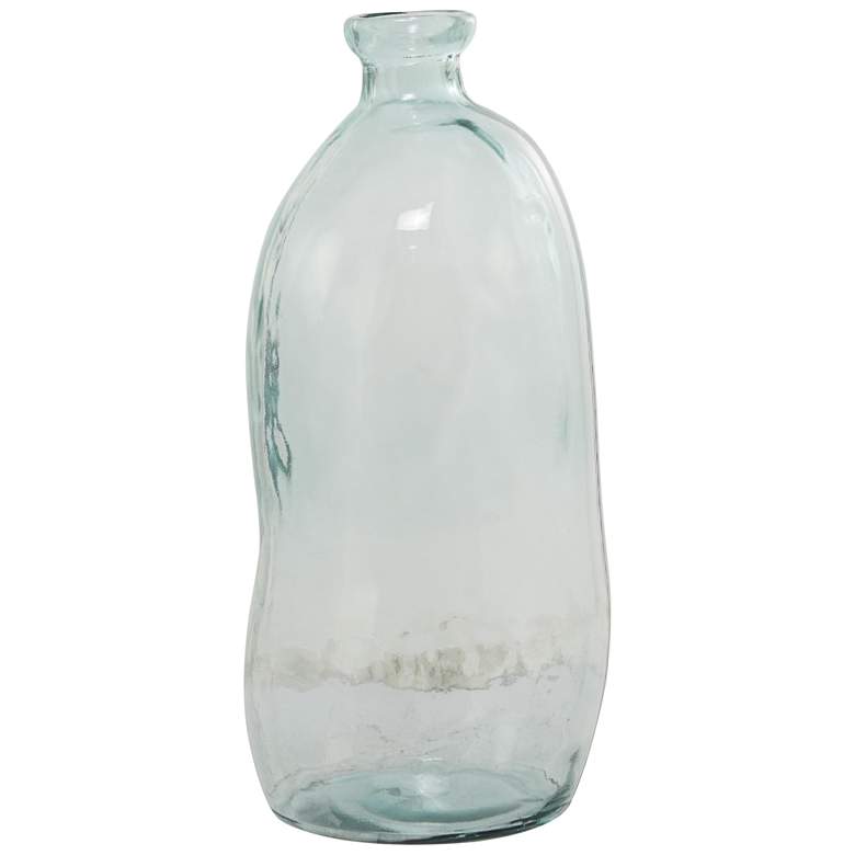Image 1 Light Blue Recycled Glass Modern Vase, 13" x 13" x 29"