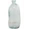 Light Blue Recycled Glass Modern Vase, 13" x 13" x 29"