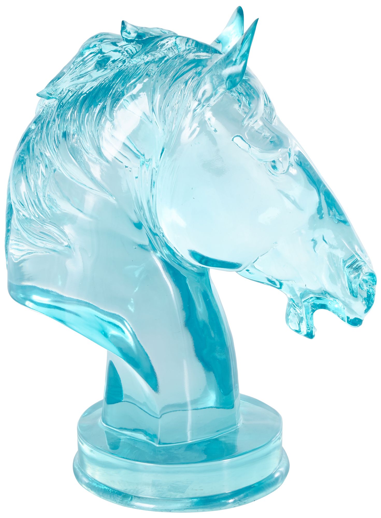 Image 2 Light Blue Resin Eclectic Sculpture, 6" x 10" x 13"