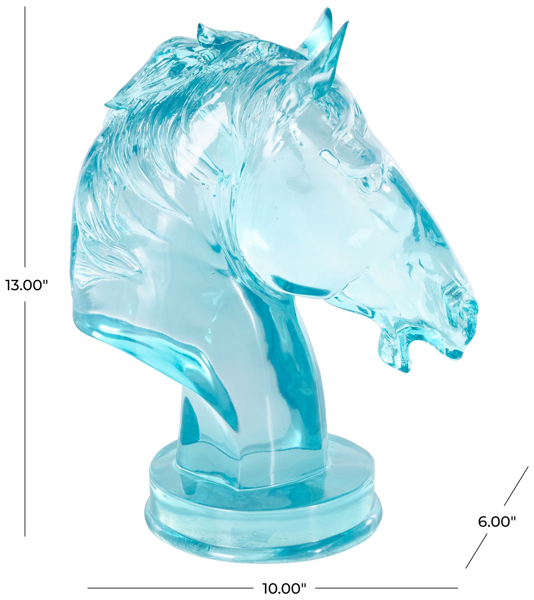 Image 7 Light Blue Resin Eclectic Sculpture, 6" x 10" x 13" more views