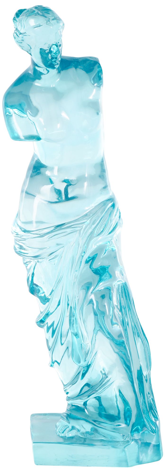 Image 2 Light Blue Resin Glam Sculpture, 6" x 6" x 18"