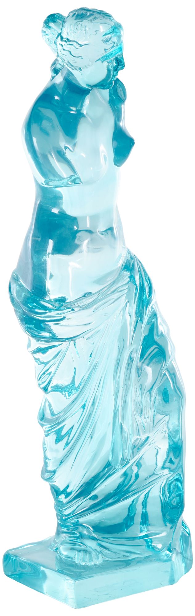 Image 6 Light Blue Resin Glam Sculpture, 6" x 6" x 18" more views