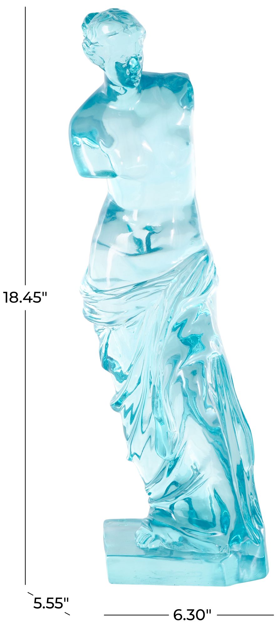 Image 7 Light Blue Resin Glam Sculpture, 6" x 6" x 18" more views