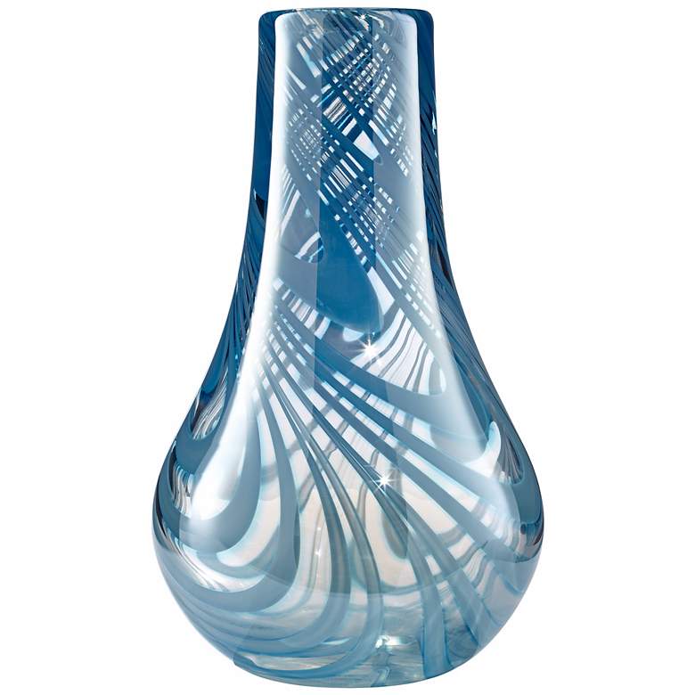 Image 1 Light Blue Swirl Glass Vase