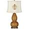 Light Bronze Metallic Embroidered Crest Shade Double Gourd Lamp
