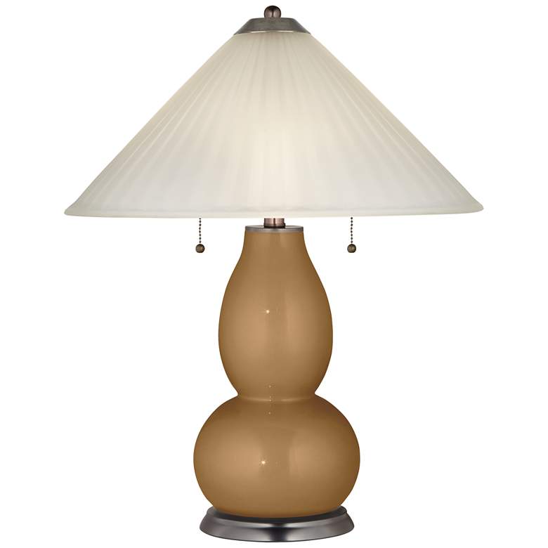 Image 1 Light Bronze Metallic Fulton Table Lamp with Fluted Glass Shade