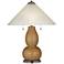 Light Bronze Metallic Fulton Table Lamp with Fluted Glass Shade
