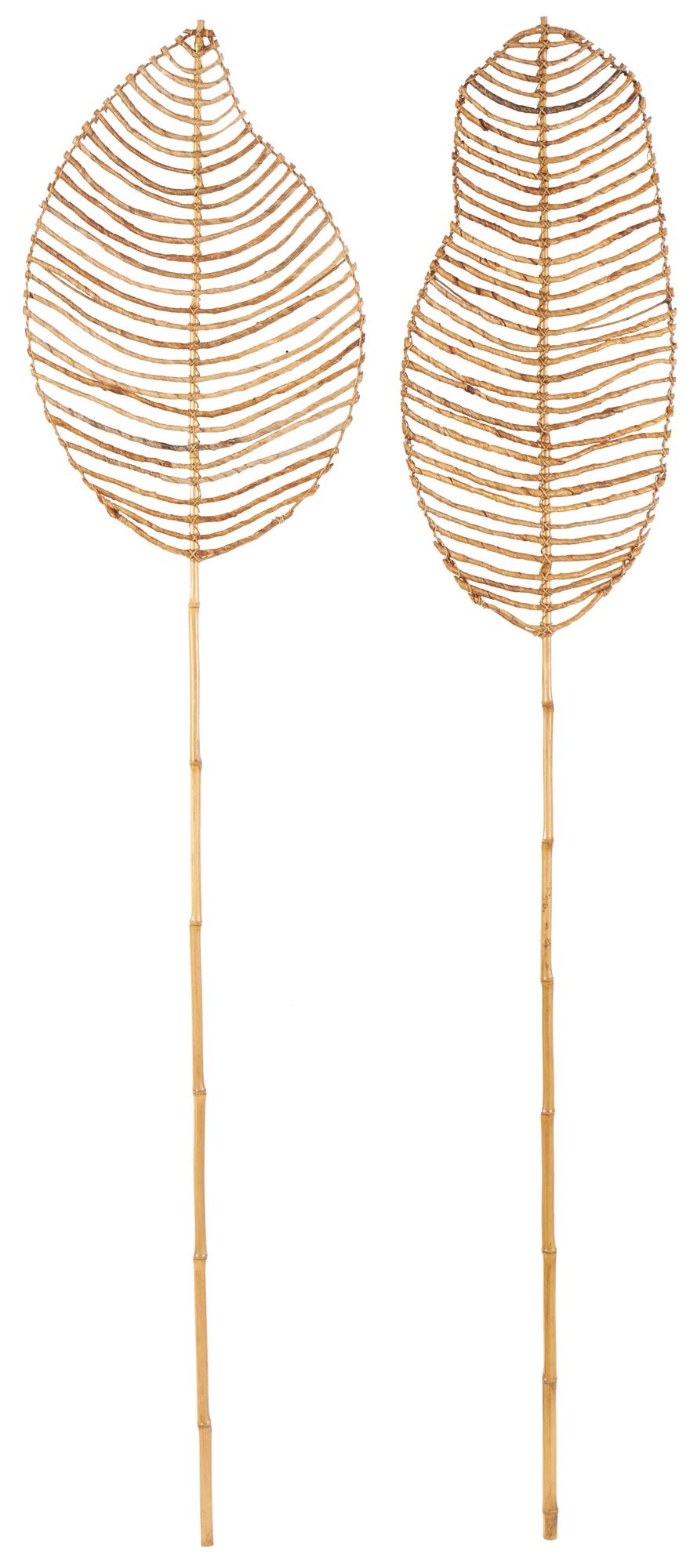 Image 2 Light Brown Bamboo Wood Natural Natural Foliage, S/2 14"W, 77"H